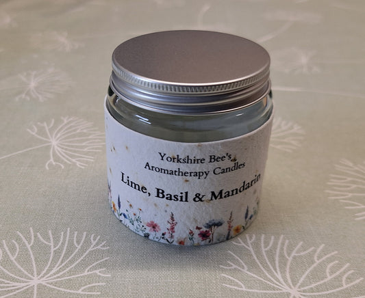 Soy Wax Candles Aromatherapy Jar - Lime Basil & Mandarin