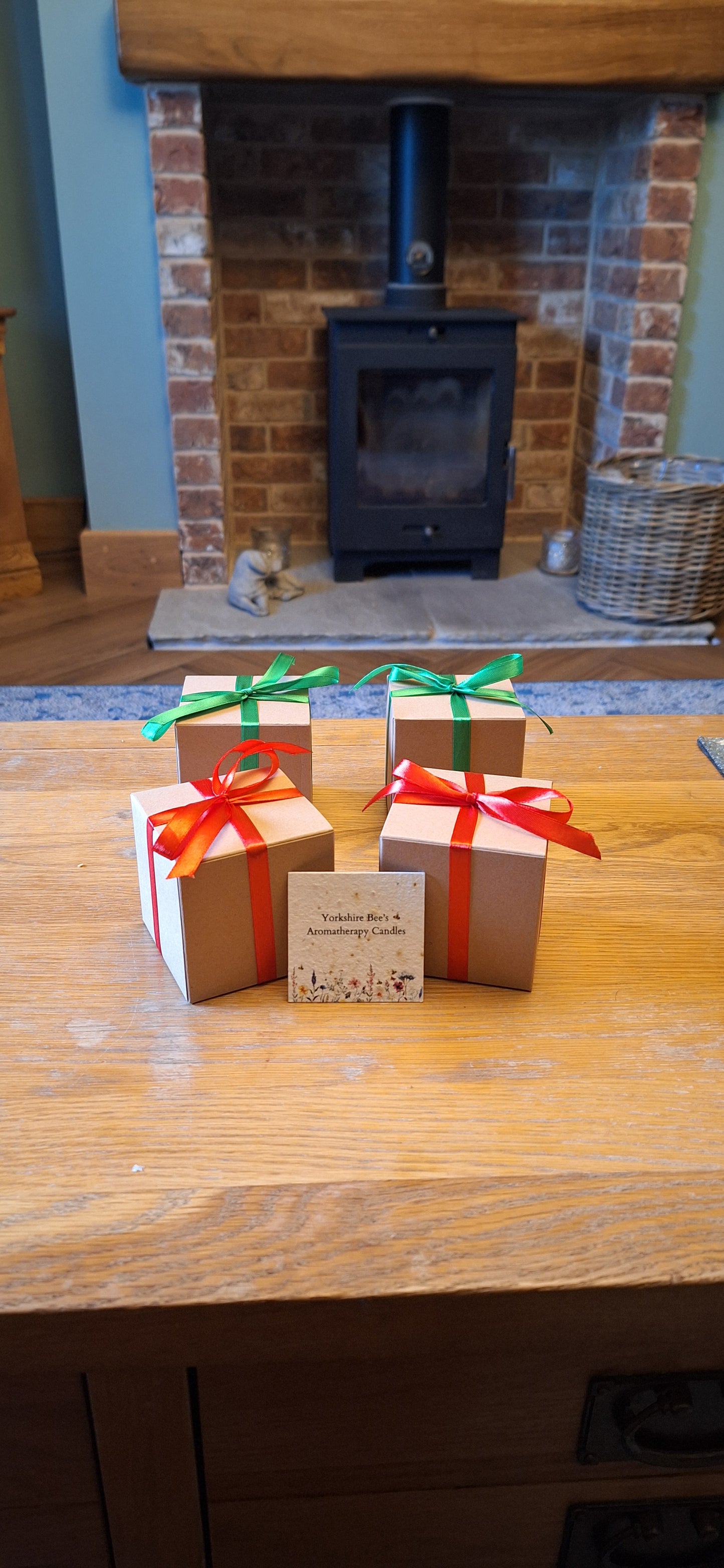 Christmas Candles boxed & ribboned